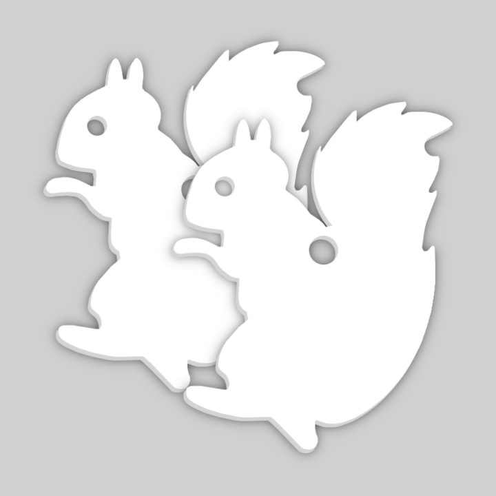Scoiattolo Piccolo in HDF bianco-retro bianco 65x50x3 mm