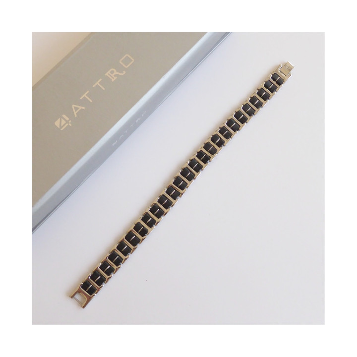 BRACCIALE UOMO ACCIAIO 20 DIVISORI PICCOLI QUADRATINI