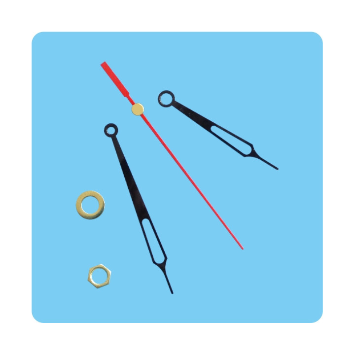 LANCETTE OROLOGIO NERE 2 PEZZI + 1 ROSSA