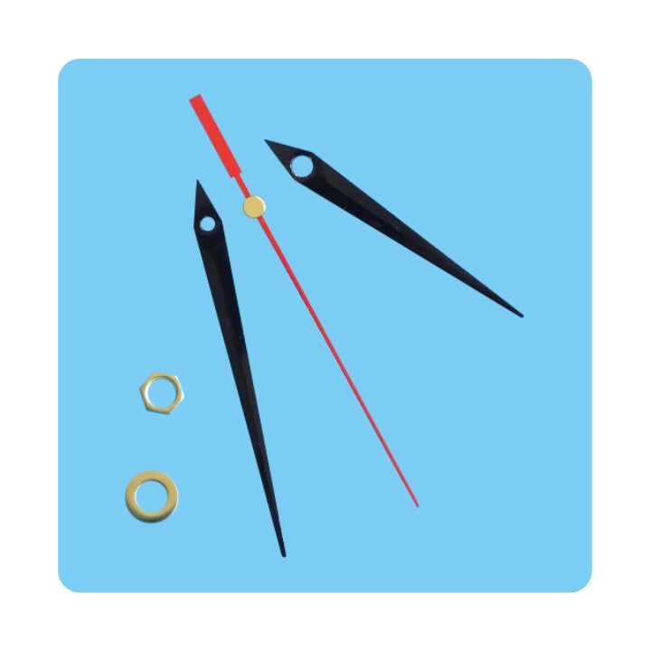 LANCETTE OROLOGIO NERE 2 PEZZI + 1 ROSSA