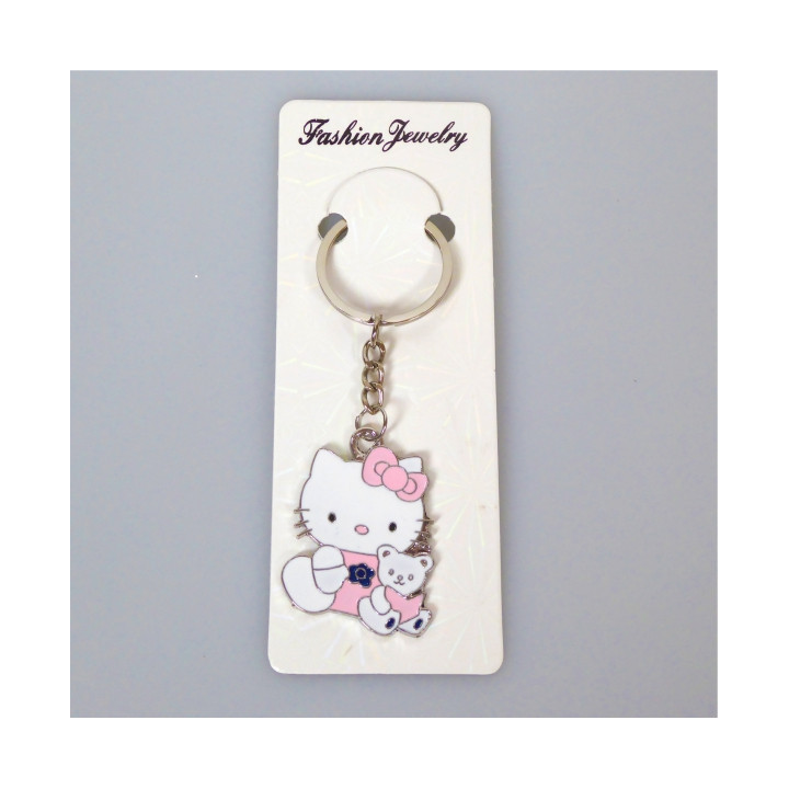 PORTACHIAVI METALLO SMALTATO KITTY ROSA