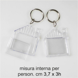 PORTACHIAVI IN PLASTICA A FORMA DI CASETTA 4,8x5,7 cm-  3,7x3 cm