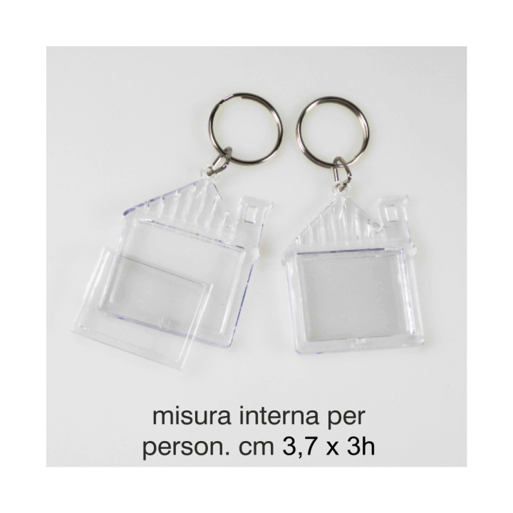 PORTACHIAVI IN PLASTICA A FORMA DI CASETTA 4,8x5,7 cm-  3,7x3 cm