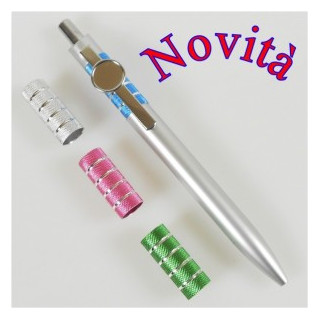 PENNA IN ALLUMINIO DIAMANTATO CON RIGHE