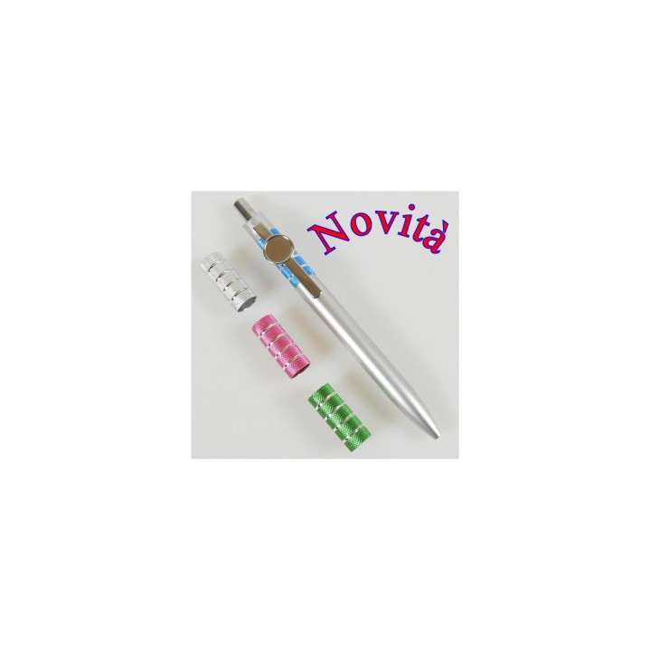 PENNA IN ALLUMINIO DIAMANTATO CON RIGHE