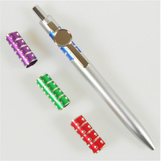 PENNA IN ALLUMINIO DIAMANTATO CON RIGHE E PUNTI