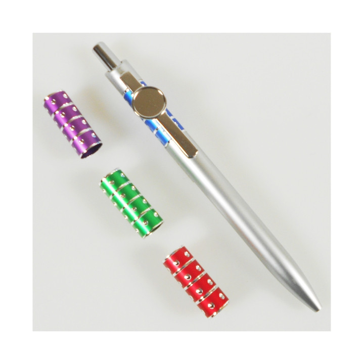 PENNA IN ALLUMINIO DIAMANTATO CON RIGHE E PUNTI
