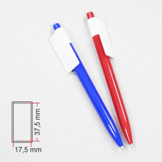 PENNA IN PLASTICA RETTANGOLO DA PERSONALIZZARE 17,5x37,5mm