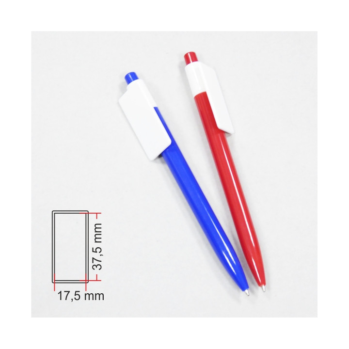 PENNA IN PLASTICA RETTANGOLO DA PERSONALIZZARE 17,5x37,5mm